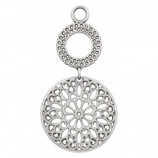 2 Breloques Pendentif Mandala Ajouré Argenté 5,6x3cm pour la Création de Bijoux Fantaisie - DIY
