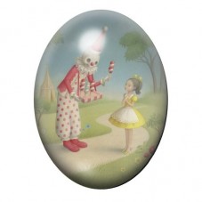 Cabochon en Verre Illustré Petite Fille et Squelette Musicien 13x18, 18x25 ou 30x40mm pour la création de bijoux fantaisie - DIY
