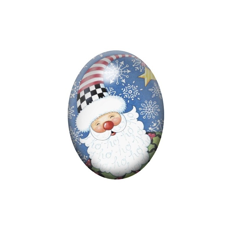 Cabochon en Verre Illustré Père-Noël 13x18, 18x25 ou 30x40mm