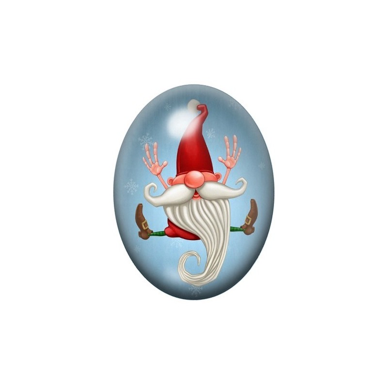 Cabochon en Verre Illustré Lutin Bondissant aux Bois de Renne 13x18, 18x25 ou 30x40mm