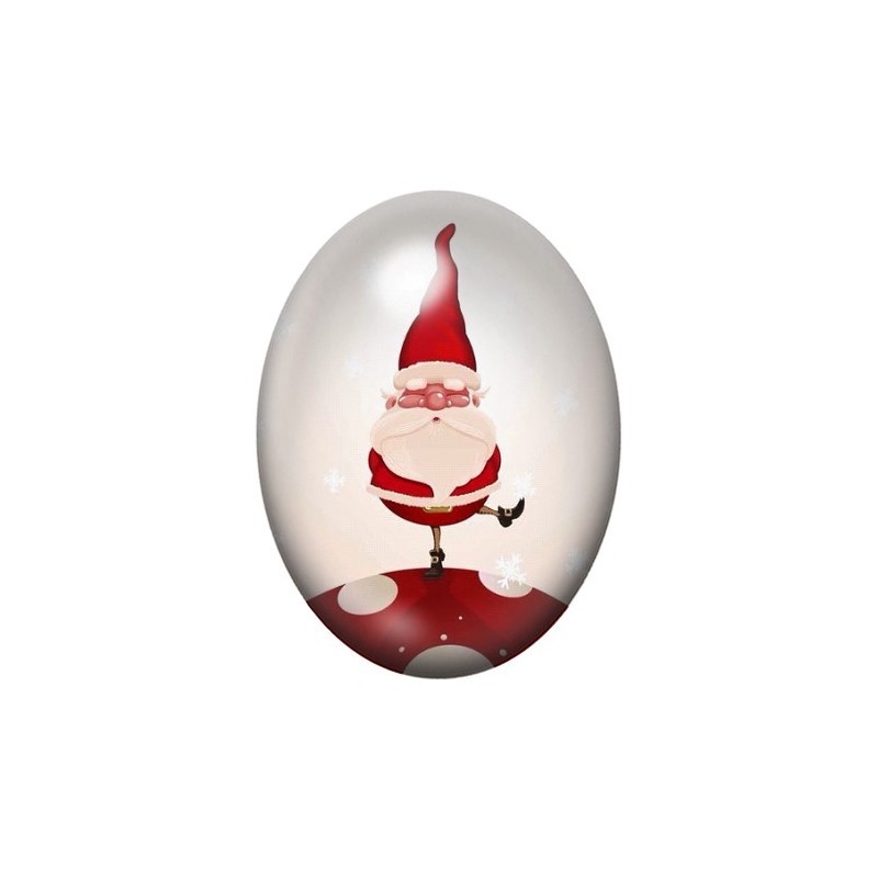 Cabochon en Verre Illustré Père-Noël Flocons de Neige 13x18, 18x25 ou 30x40mm