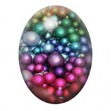 Cabochon en Verre Illustré Boules de Noël en Dégradé Arc-en-Ciel 13x18, 18x25 ou 30x40mm pour la création de bijoux fantaisie - 
