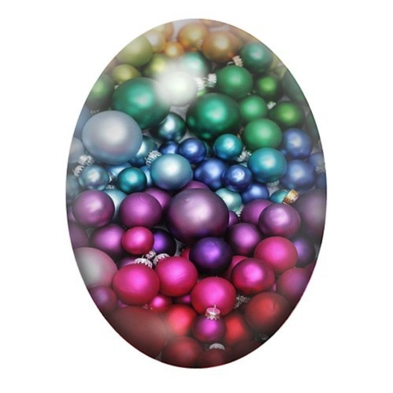 Cabochon en Verre Illustré Boules de Noël en Dégradé Arc-en-Ciel 13x18, 18x25 ou 30x40mm