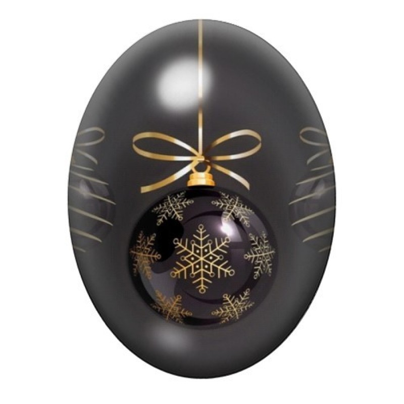 Cabochon en Verre Illustré Boule de Noël 13x18, 18x25 ou 30x40mm