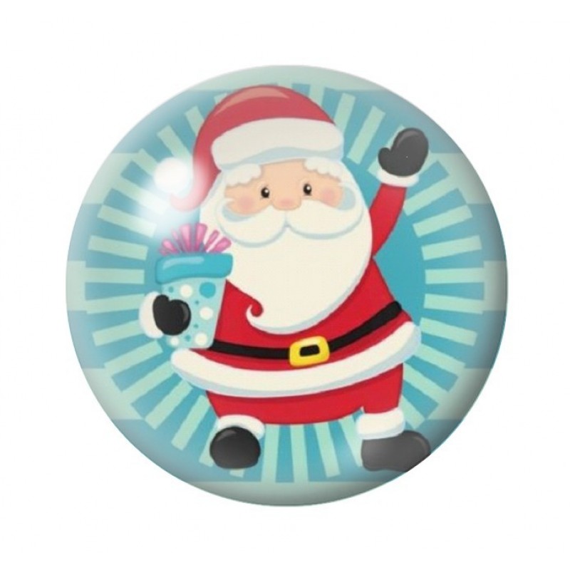 Cabochon en Verre Illustré Père-Noël 12 à 25mm