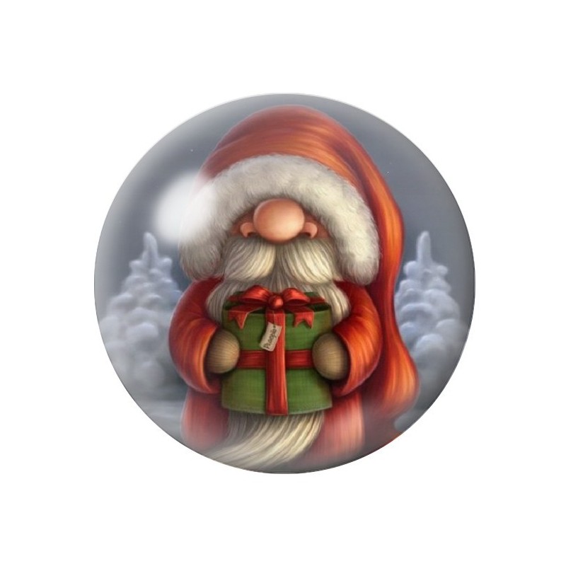 Cabochon en Verre Illustré Père-Noël Cadeau 12 à 25mm