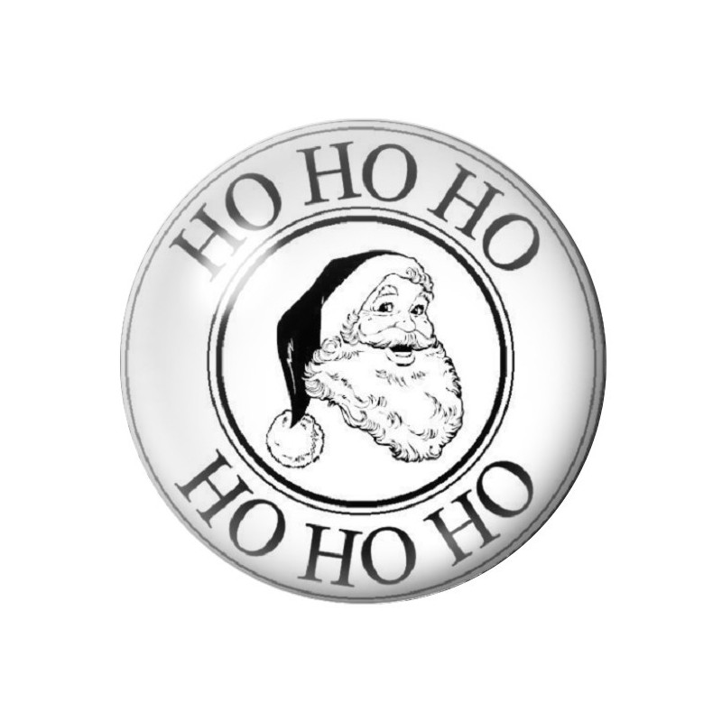 Cabochon en Verre Illustré Père-Noël  Ho Ho Ho 12 à 25mm