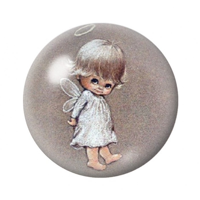 Cabochon en Verre Illustré Ange de Noël 12 à 25mm