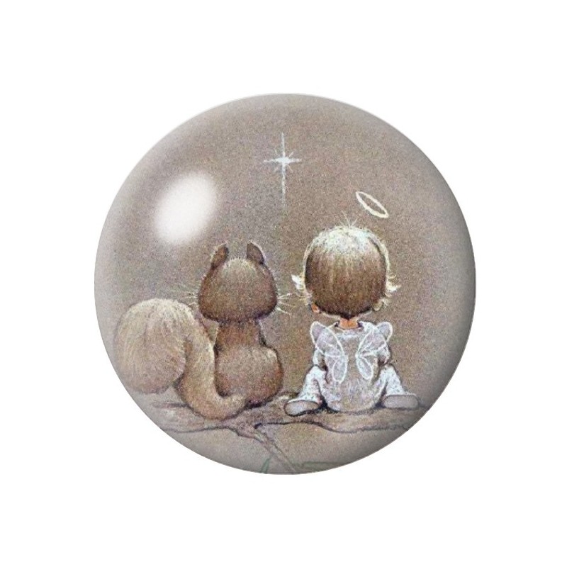 Cabochon en Verre Illustré Ange de Noël 12 à 25mm