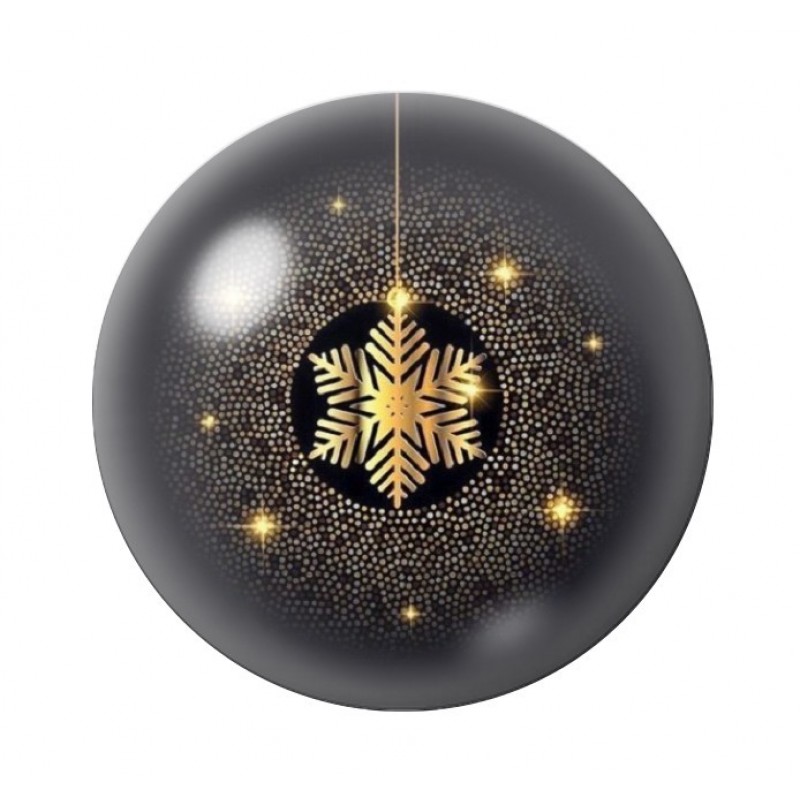 Cabochon en Verre Illustré Boule de Noël 12 à 25mm