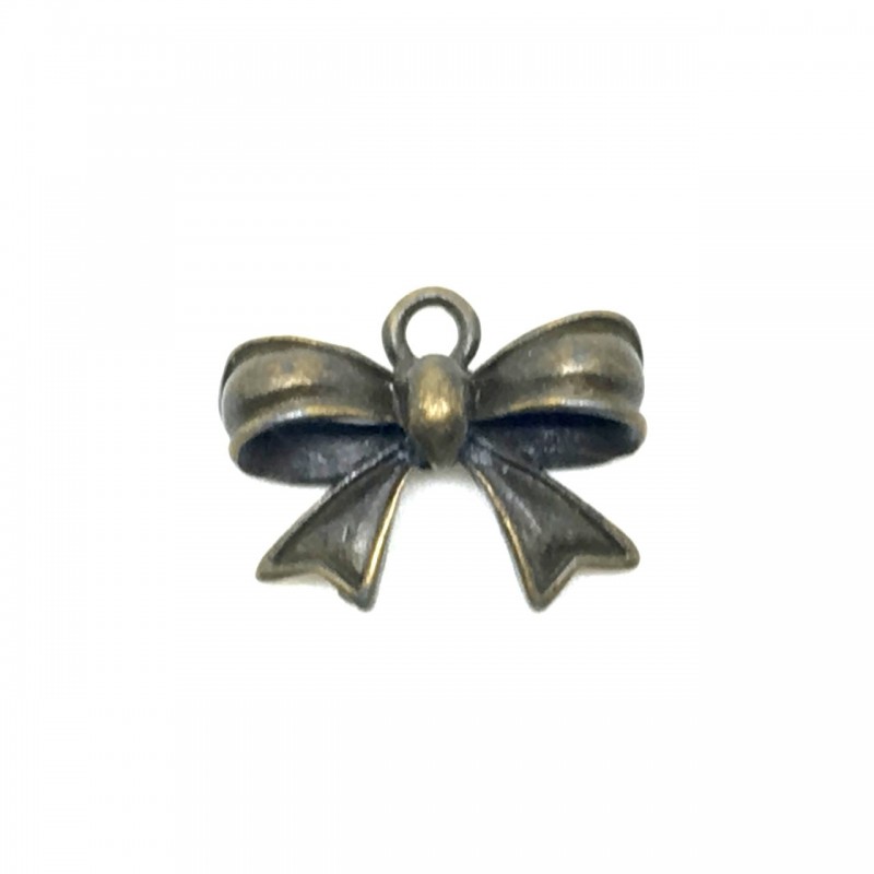 4 Breloques Nœuds Rosette Bronze 13x16mm