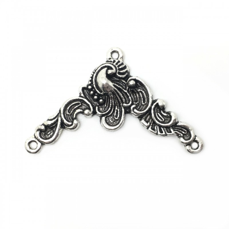 2 Connecteurs Triangulaires Argentés 28x40mm