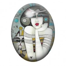 Cabochon en Verre Illustré Femme Égyptienne au Chat 13x18, 18x25 ou 30x40mm pour la création de bijoux fantaisie - DIY