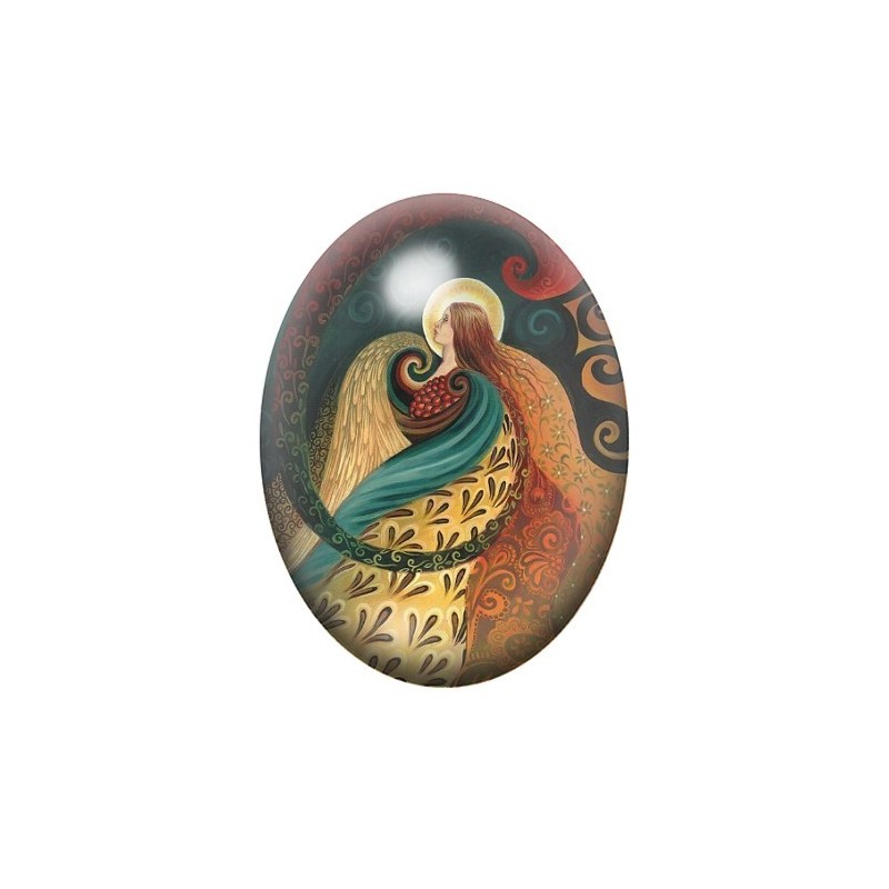Cabochon en Verre Illustré Femme Vague Onirique 13x18, 18x25 ou 30x40mm