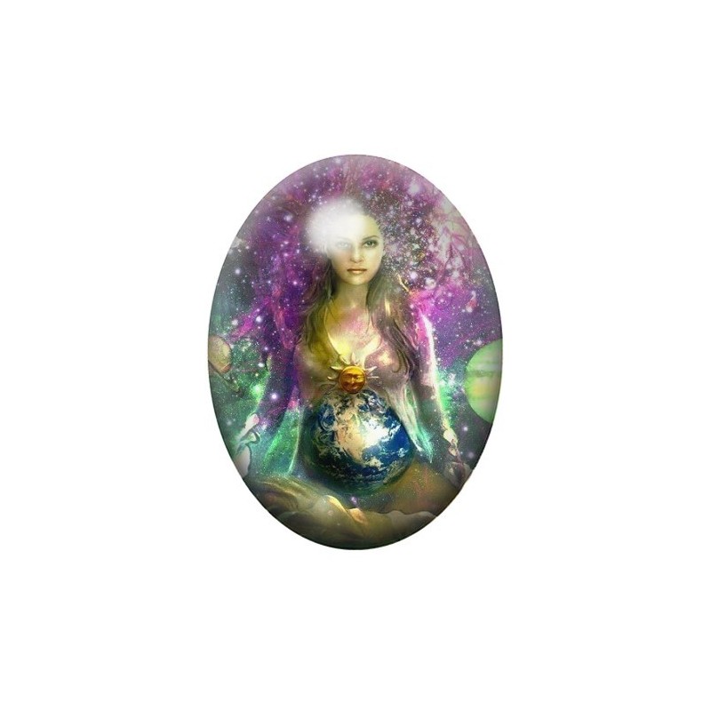 Cabochon en Verre Illustré Femme Enceinte Onirique 13x18, 18x25 ou 30x40mm