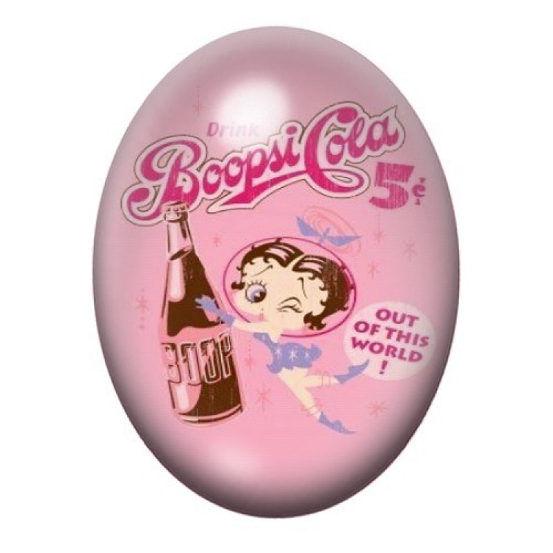 Cabochon en Verre Illustré Betty Boop 13x18, 18x25 ou 30x40mm