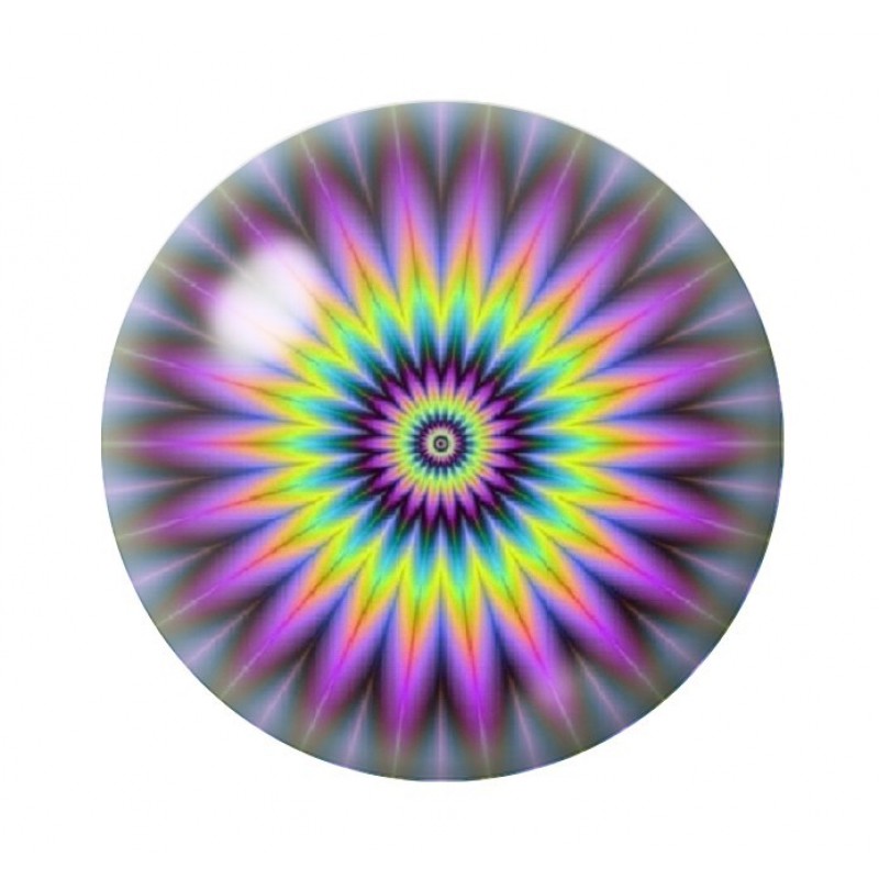 Cabochon en Verre Illustré Mandala 12 à 25mm