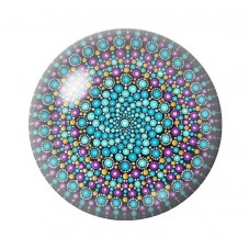 Cabochon en Verre Illustré Mandala 12 à 25mm