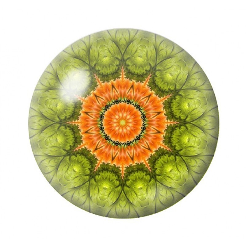 Cabochon en Verre Illustré Mandala 12 à 25mm