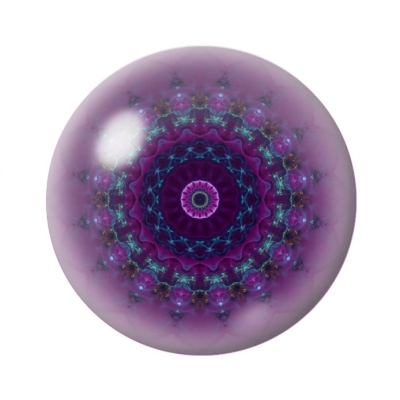 Cabochon en Verre Illustré Mandala 12 à 25mm