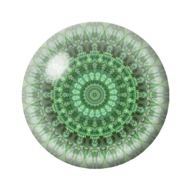 Cabochon en Verre Illustré Mandala 12 à 25mm