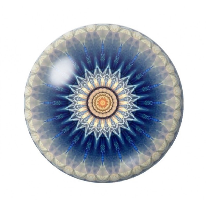 Cabochon en Verre Illustré Mandala 12 à 25mm