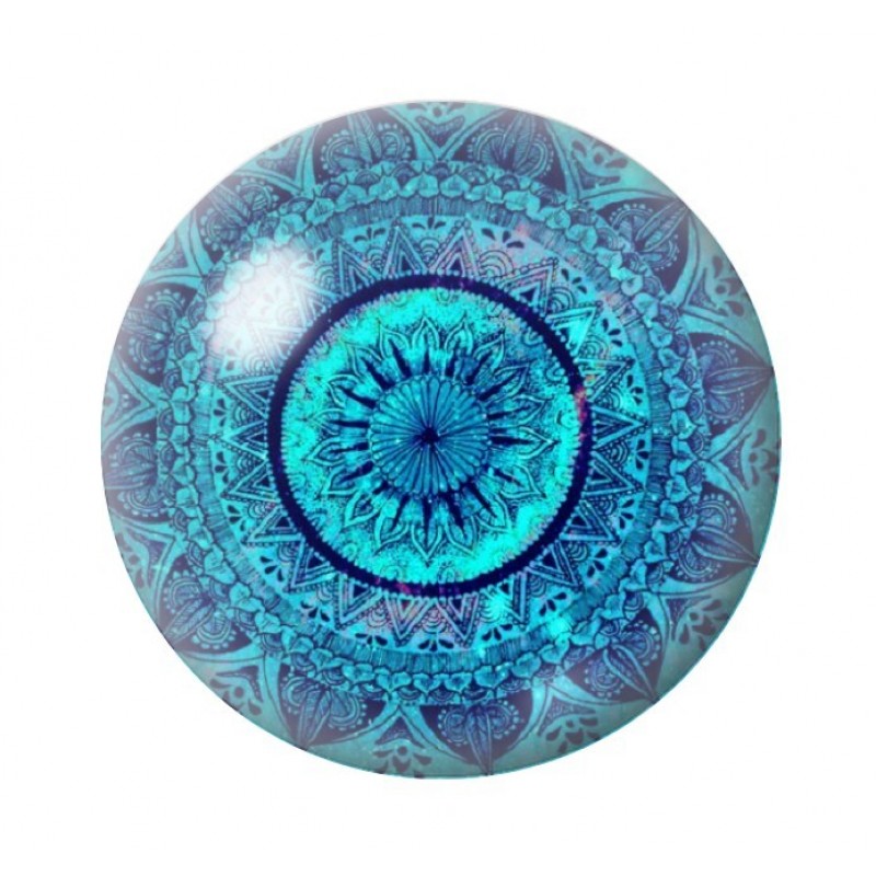 Cabochon en Verre Illustré Mandala 12 à 25mm