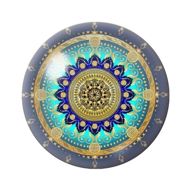Cabochon en Verre Illustré Mandala 12 à 25mm