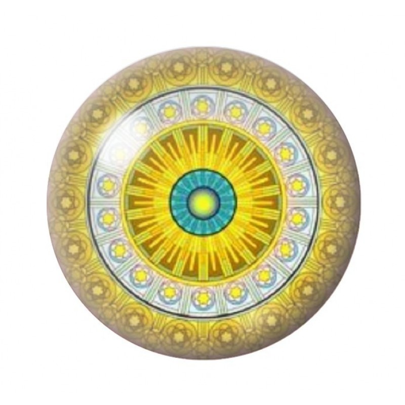 Cabochon en Verre Illustré Mandala 12 à 25mm