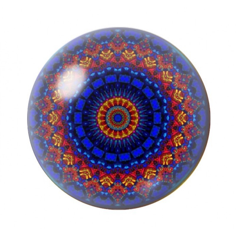 Cabochon en Verre Illustré Mandala 12 à 25mm