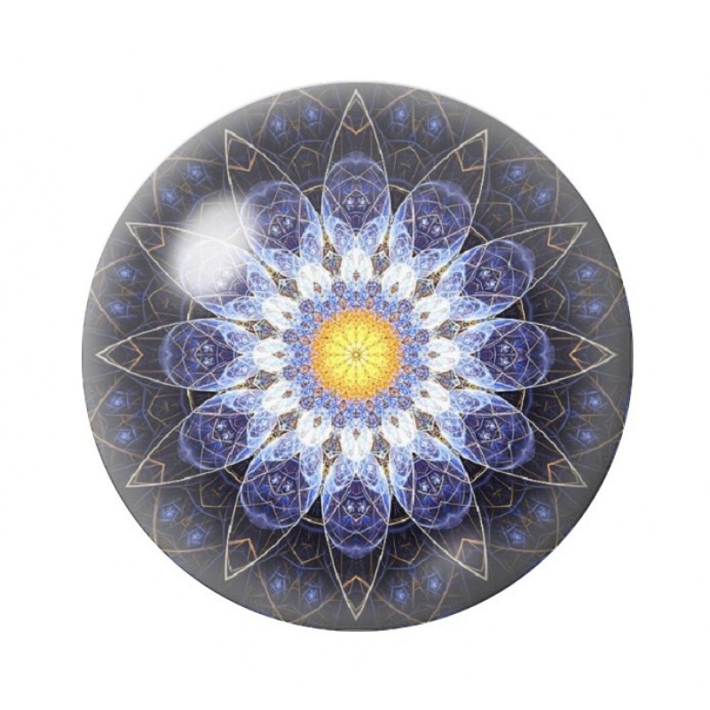 Cabochon en Verre Illustré Mandala 12 à 25mm
