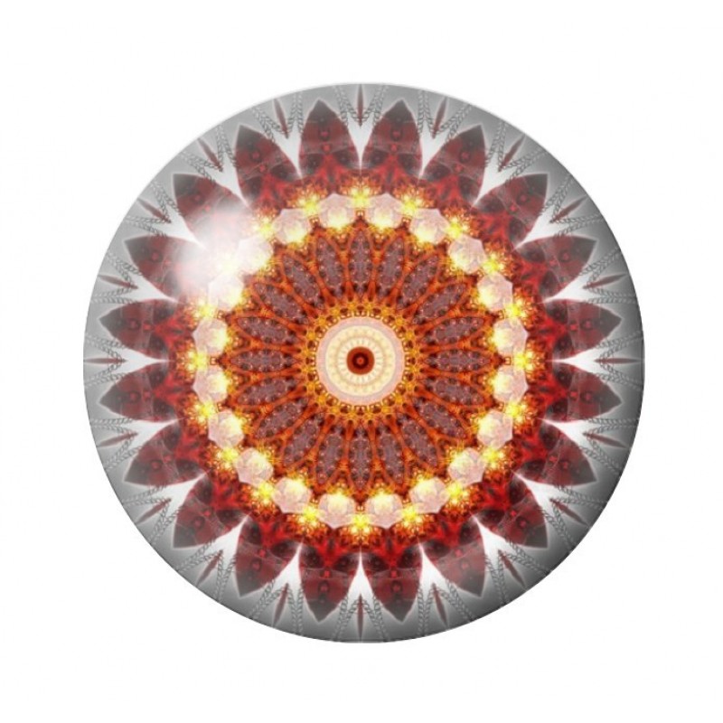 Cabochon en Verre Illustré Mandala 12 à 25mm