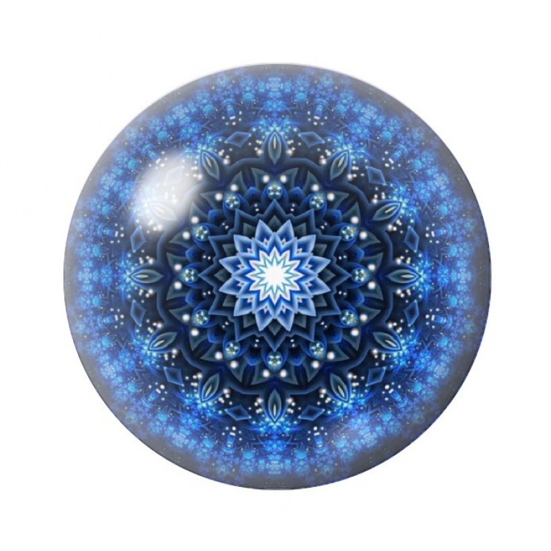Cabochon en Verre Illustré Mandala 12 à 25mm
