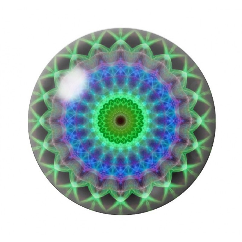 Cabochon en Verre Illustré Mandala 12 à 25mm