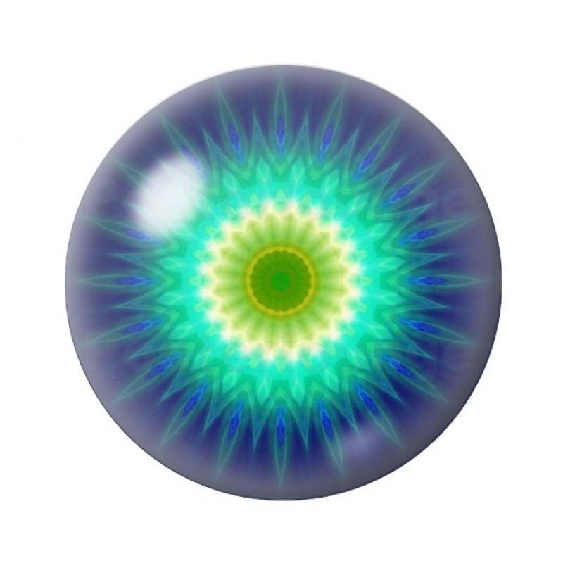 Cabochon en Verre Illustré Mandala 12 à 25mm