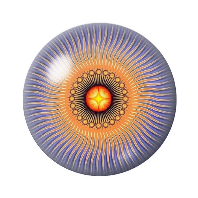 Cabochon en Verre Illustré Mandala 12 à 25mm