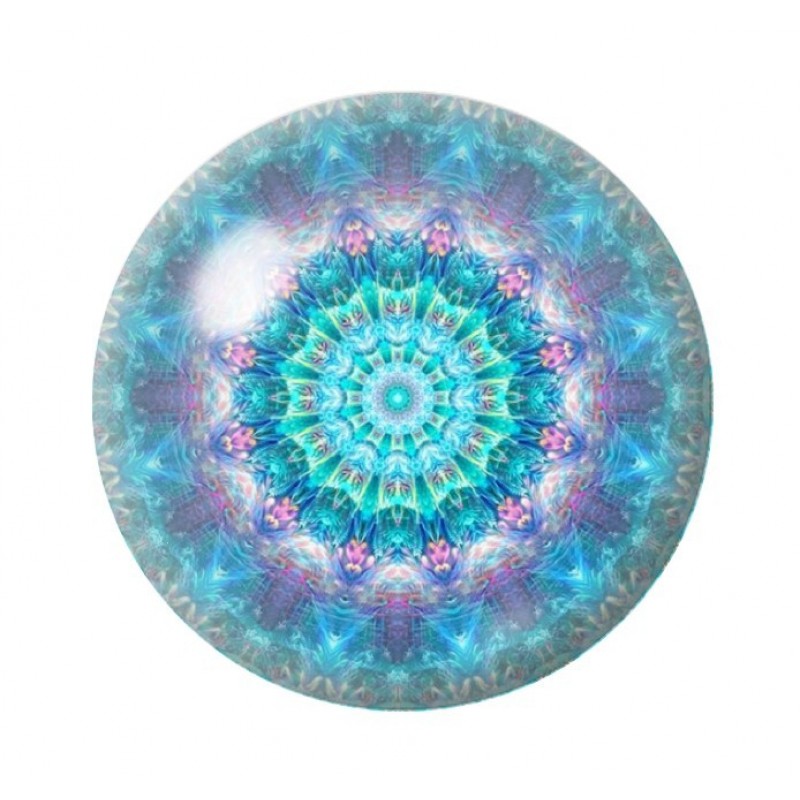 Cabochon en Verre Illustré Mandala 12 à 25mm