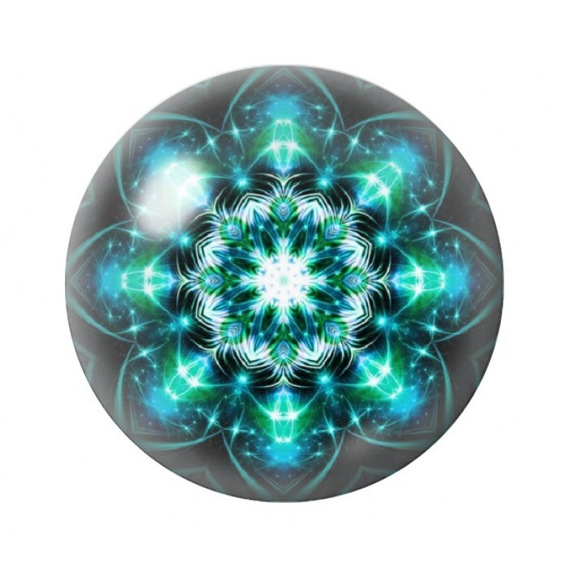 Cabochon en Verre Illustré Mandala 12 à 25mm