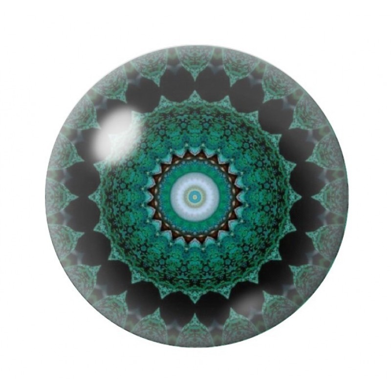 Cabochon en Verre Illustré Mandala 12 à 25mm