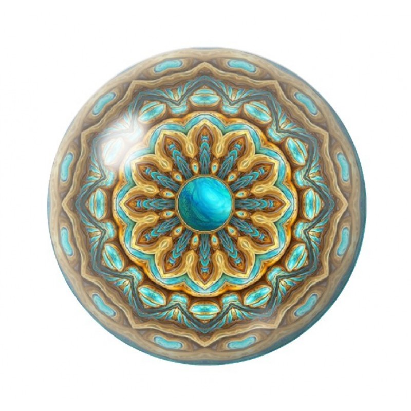 Cabochon en Verre Illustré Mandala 12 à 25mm
