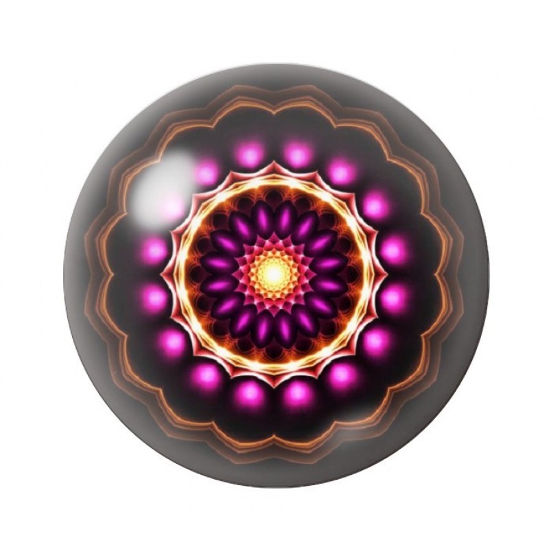 Cabochon en Verre Illustré Mandala 12 à 25mm