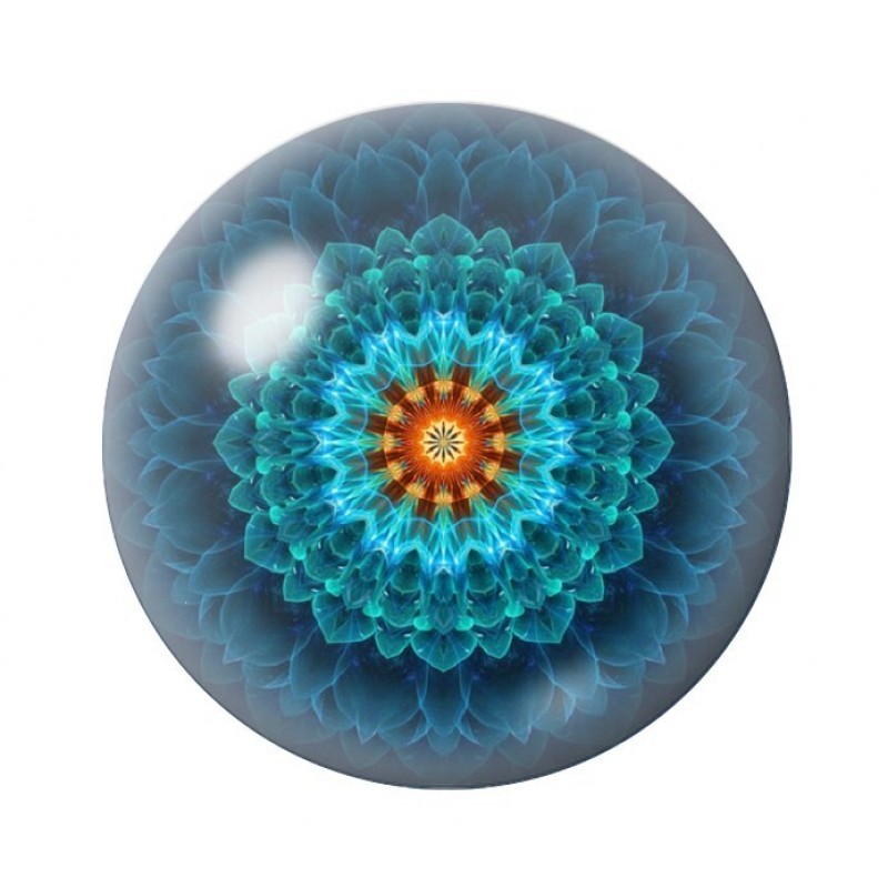 Cabochon en Verre Illustré Mandala 12 à 25mm