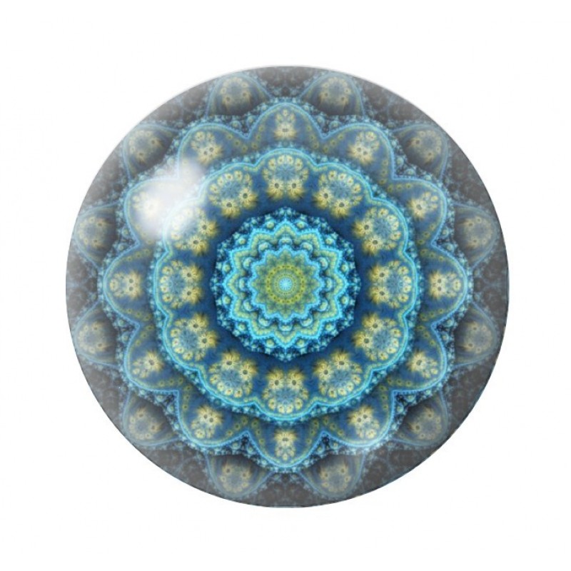 Cabochon en Verre Illustré Mandala 12 à 25mm