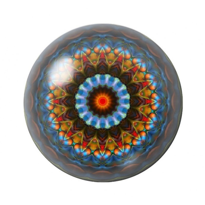 Cabochon en Verre Illustré Mandala 12 à 25mm