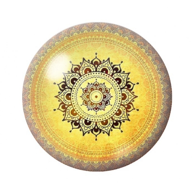 Cabochon en Verre Illustré Mandala 12 à 25mm