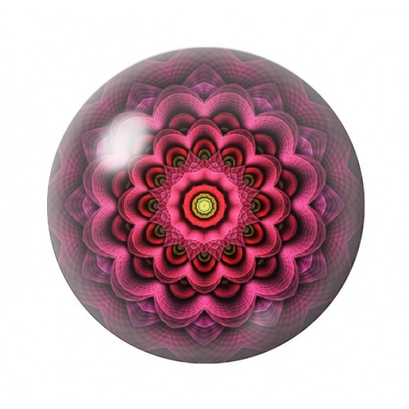 Cabochon en Verre Illustré Mandala 12 à 25mm