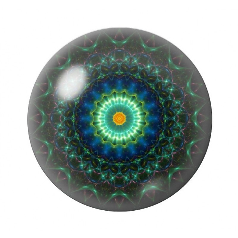 Cabochon en Verre Illustré Mandala 12 à 25mm