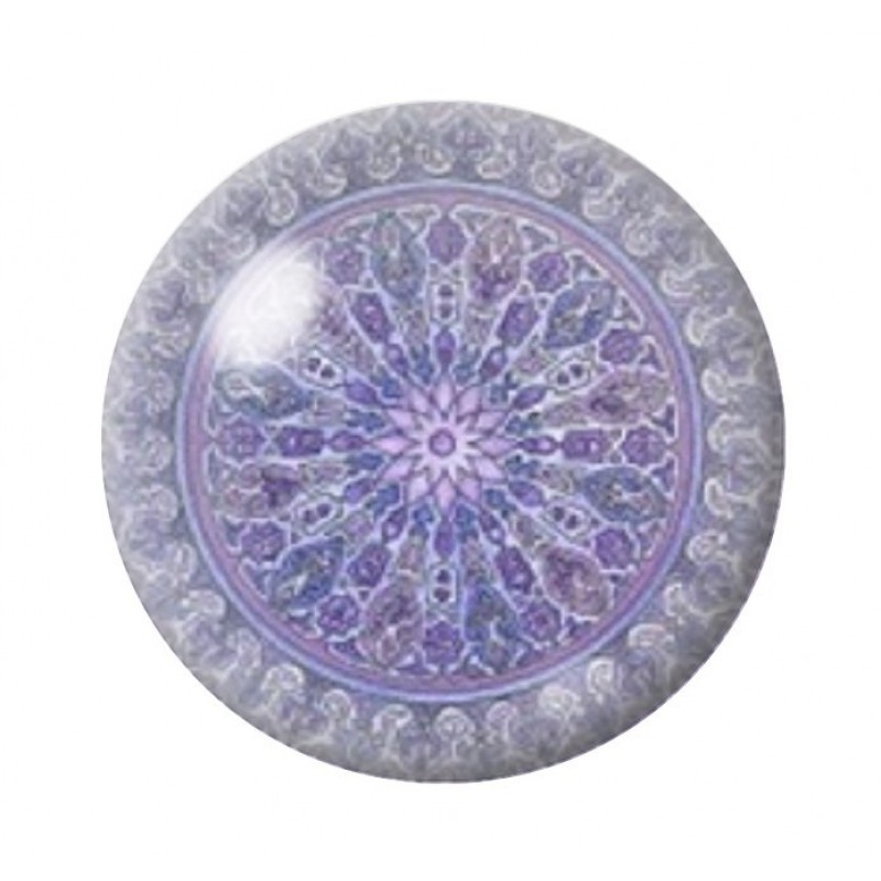 Cabochon en Verre Illustré Mandala 12 à 25mm