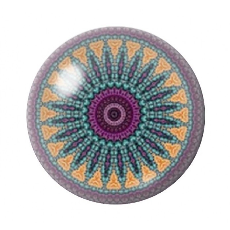 Cabochon en Verre Illustré Mandala 12 à 25mm