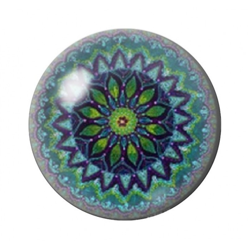 Cabochon en Verre Illustré Mandala 12 à 25mm